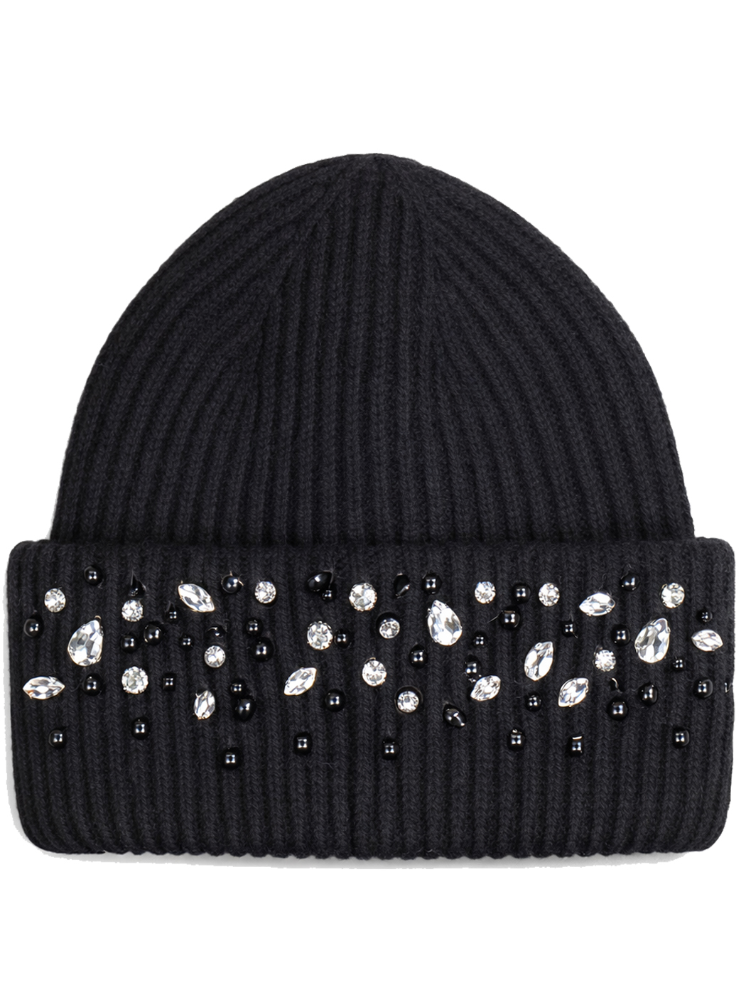 CAPPELLO CON CASTONI, 100%PC, MADE IN PRC        - BLACK